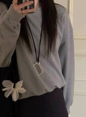 凹造型~小众设计感梳子项链女2026新款毛衣链网红ins风卫衣链