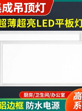 集成吊顶led灯厨房卫生间铝扣板嵌入式吸顶灯30x30x300x600平板灯