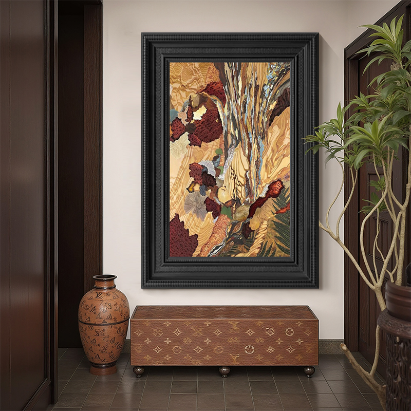 中古风复古挂画入户门正对墙玄关