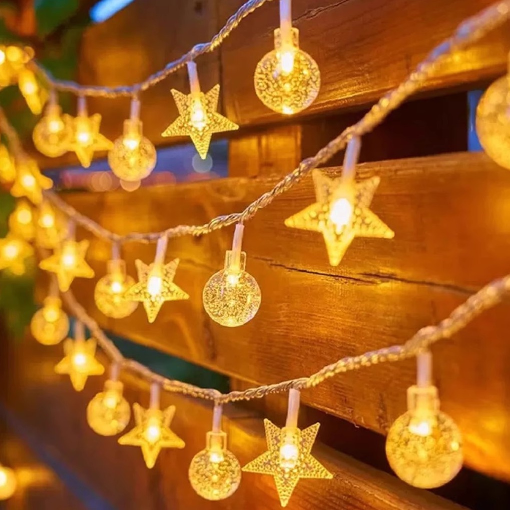 星星气泡球灯串户外防水彩灯