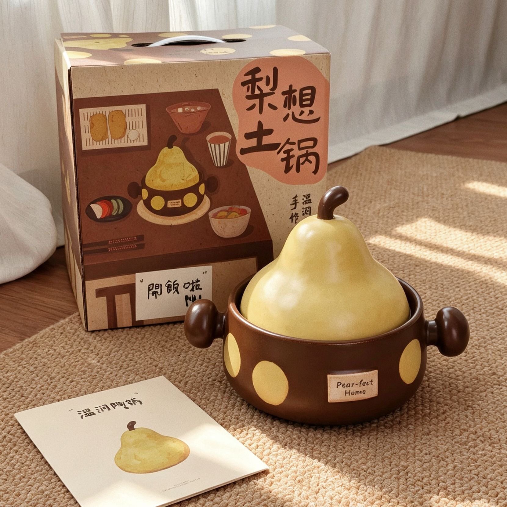 1.8L手工手绘陶瓷砂锅卡通可砂锅/石锅