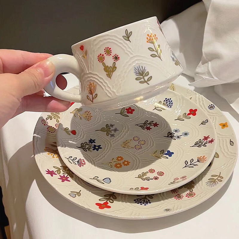 新款高颜值闪光咖啡杯陶瓷家用 高档精致下午茶餐具创意咖啡杯子