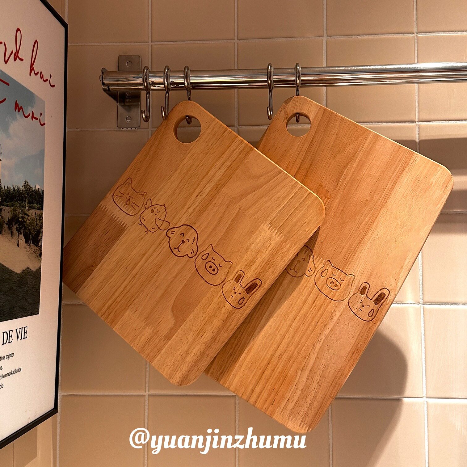 元槿竹木批发家用橡胶木菜板大小号切菜板双面案板砧板水果分类板