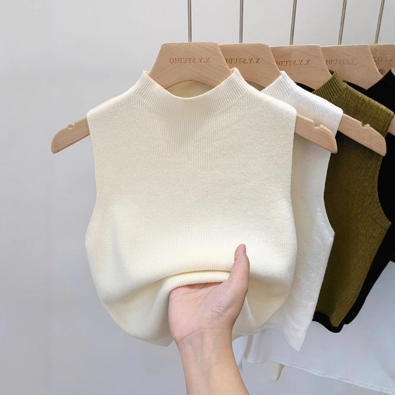 春夏内搭针织毛衣打底衫女半高领吊带背心中领早秋外穿无袖上衣,女装/女士精品,抹胸,淘宝优惠券,粉丝福利购,淘宝优惠卷