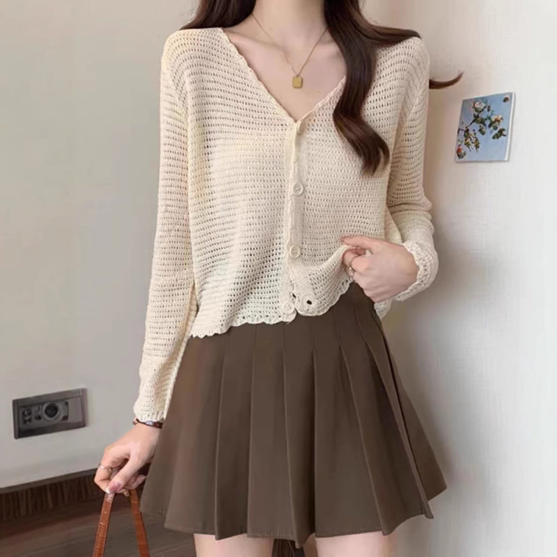 镂空针织防晒开衫女薄款2025夏季新款时尚气质百搭显瘦空调衫上衣,女装/女士精品,时尚防晒服,淘宝优惠券,粉丝福利购,淘宝优惠卷