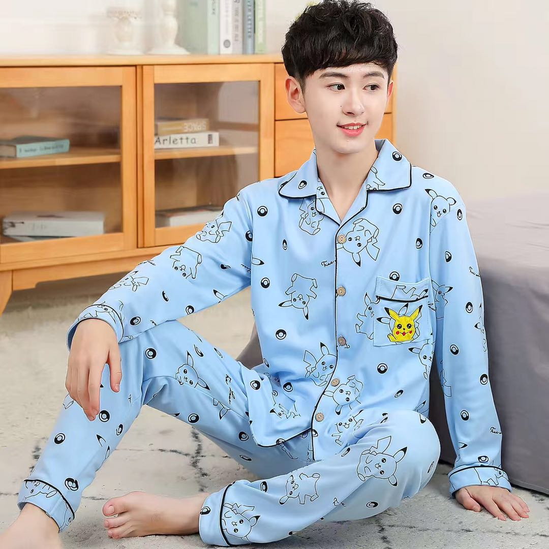 青少年学生纯棉长袖薄款家居服