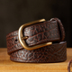 牛皮手工制作男士 皮带实心纯铜扣商务休闲牛皮高档针扣腰带真皮