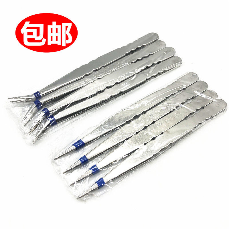 服装厂专用不锈钢工具聂子尖头小直头弯头缝纫机加厚手工镊子