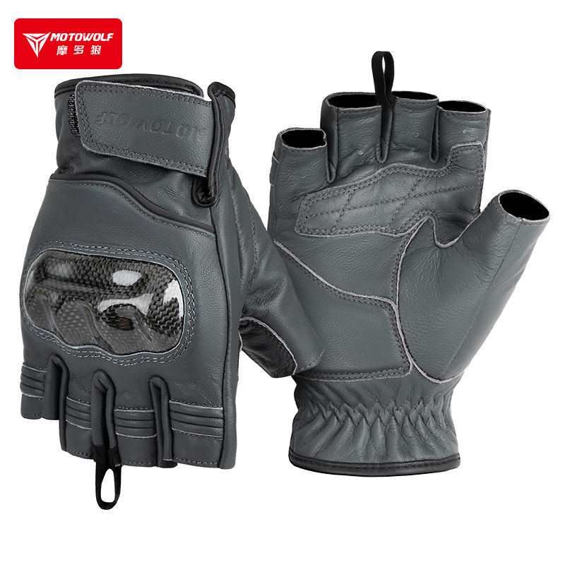摩多狼半指碳纤维气手套机车装备