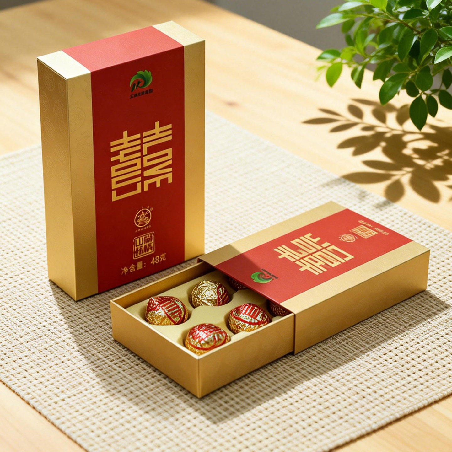 官方八角亭2016年喜礼盒8g*6粒云南普洱生茶龙珠茶沱茶送礼小包装