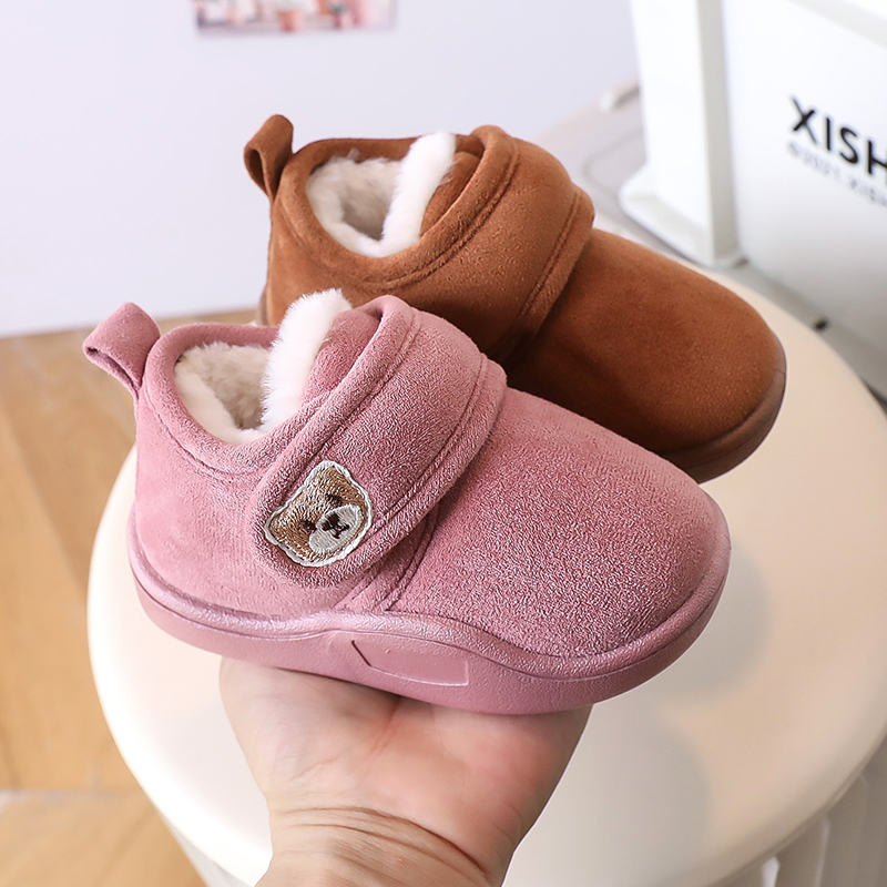 儿童冬季简约魔术贴棉鞋