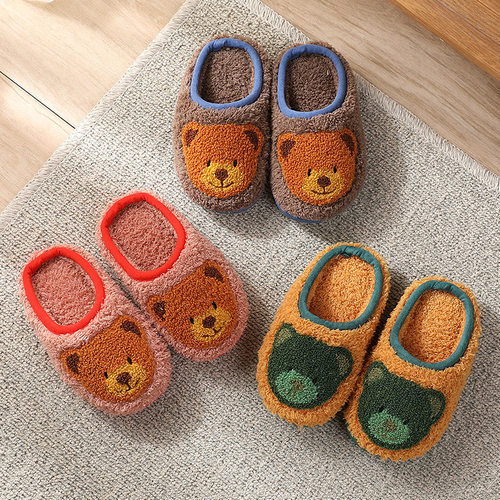 卡通小熊儿童棉拖鞋可爱秋冬季