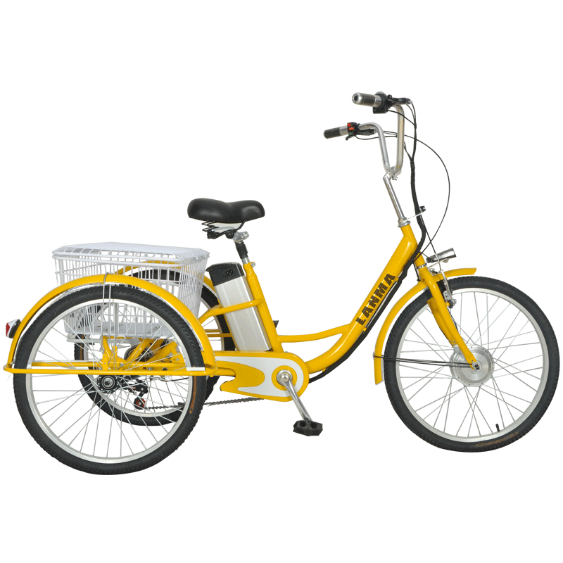 蓝马电动三轮车小型老年代步车24寸锂电48v送父母锻炼买菜遛弯新