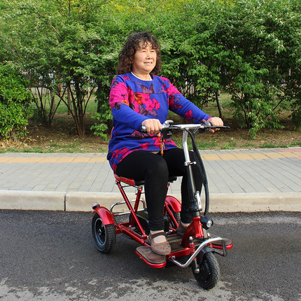 老年代步车自动折叠电动三轮车残疾成人锂电放后备箱轻便大部包邮