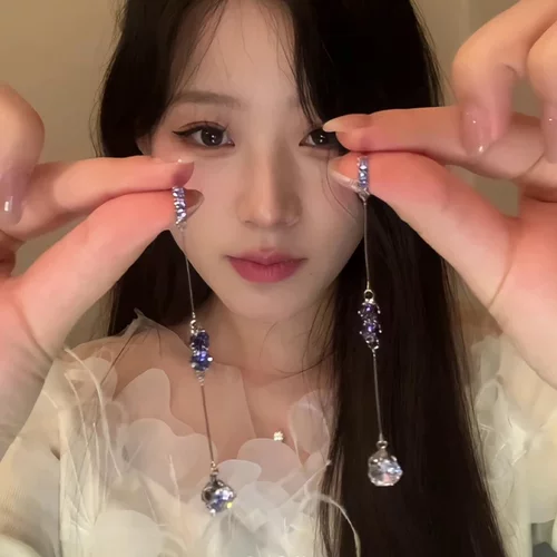 MAMAMOO铜合金耳饰银质流苏耳线