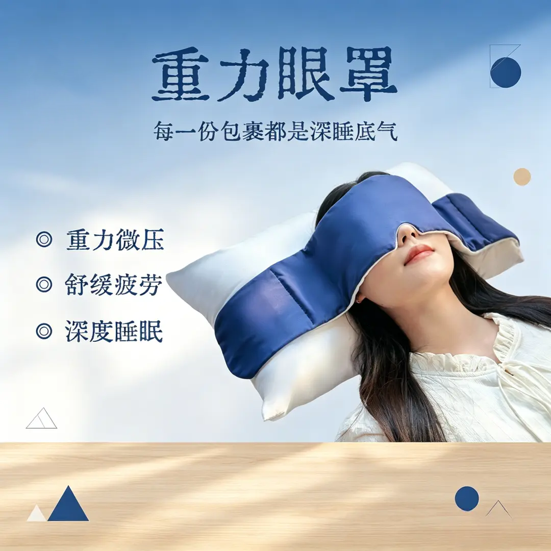 睡眠眼罩深睡重力眼罩失眠专用居家睡觉遮光助睡眠神器三两小方