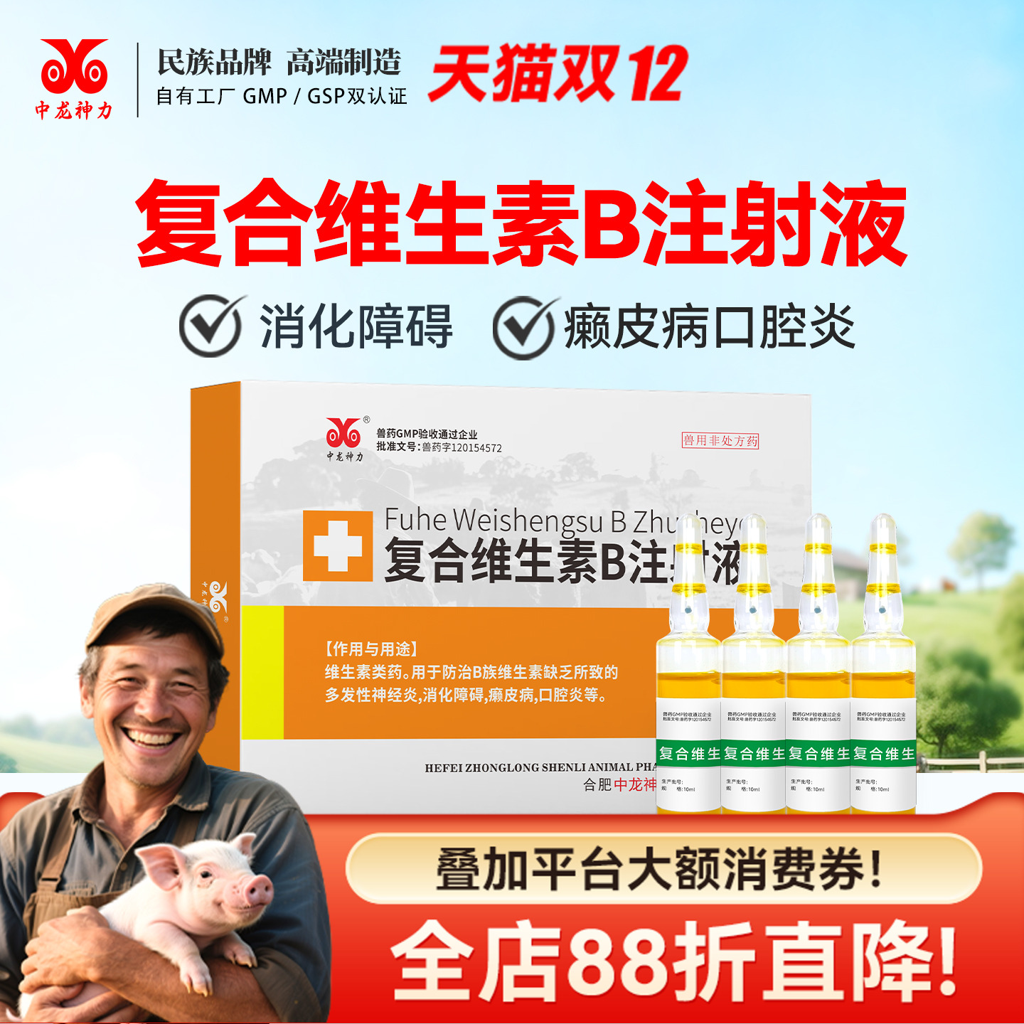 注射液兽药中龙神力复合维生素B