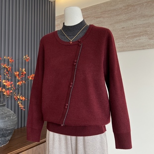 中领加厚假两件上衣中老年气质百搭一体绒保暖毛衣 冬季 时尚 妈妈装