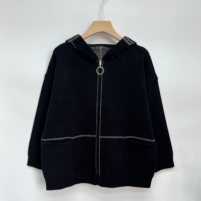 2023新款春秋款中年女连帽上衣