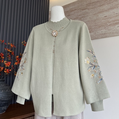 妈妈秋装套装2025新款针织开衫