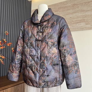 时尚洋气冬季新款90白鸭绒拉链防风中老年女士奶奶羽绒服保暖外套