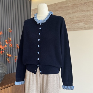 时尚洋气新款妈妈装冬季百分百纯羊毛开衫中老年女士保暖百搭毛衣