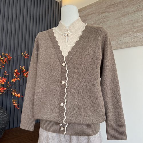 时尚洋气春秋妈妈装针织上衣