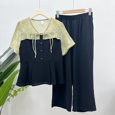 时尚妈妈两件套女新款夏装