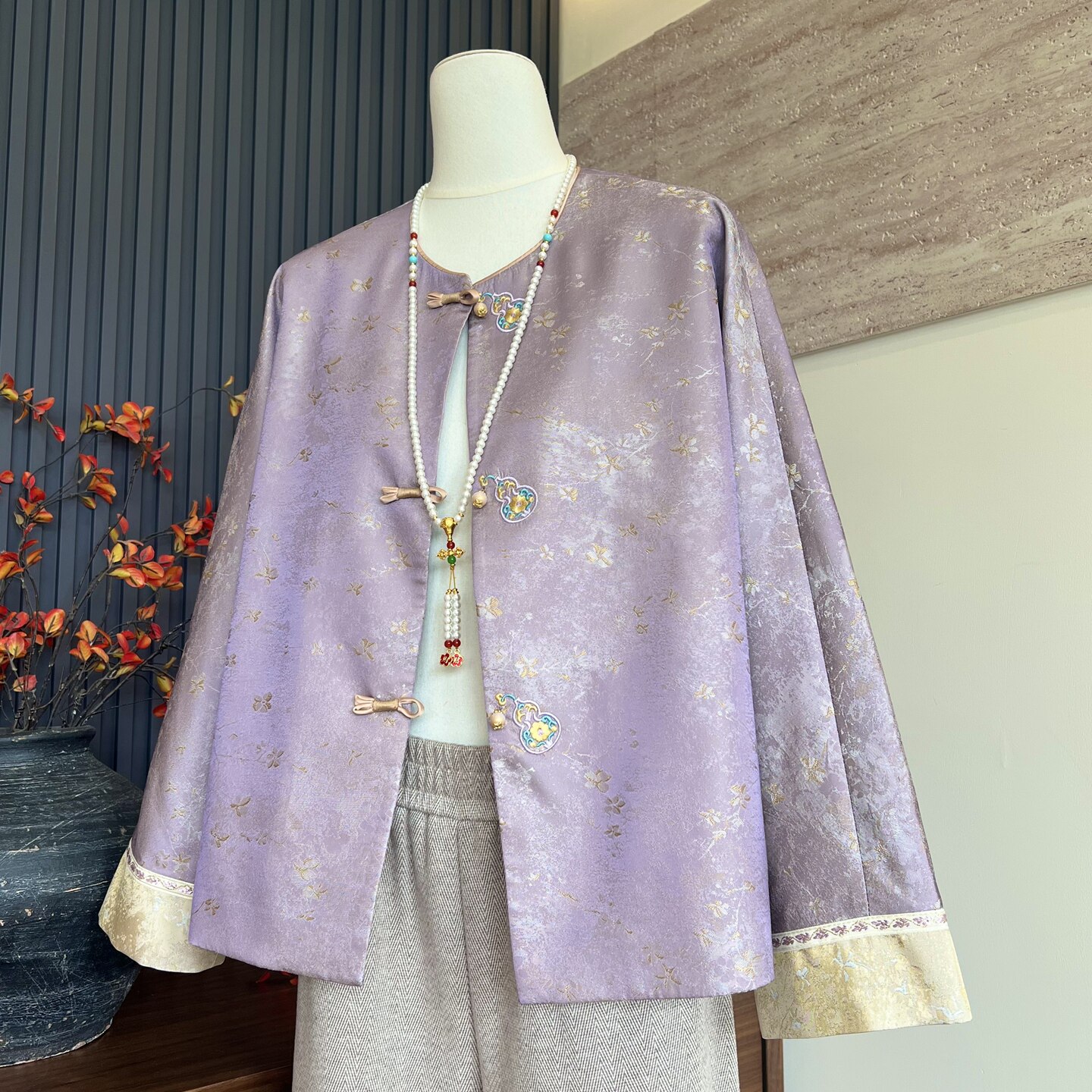 国风新款妈妈装春季长袖圆领纽扣开衫上衣中老年女气质新中式外套