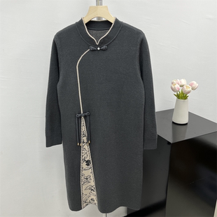 妈妈装新款针织冬季保暖厚款连衣裙中年女内搭毛衣中老年洋气裙子