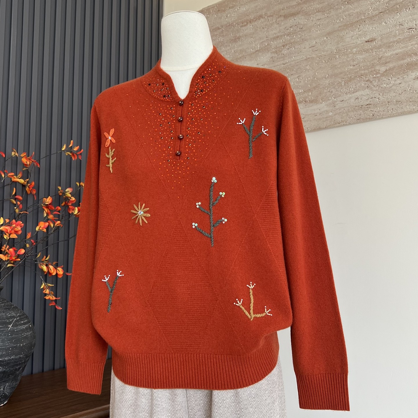 洋气妈妈装冬季针织立领100%纯羊毛内搭中老年女保暖绣花绵羊毛衣,女装/女士精品,中老年女装,淘宝优惠券,粉丝福利购,淘宝优惠卷