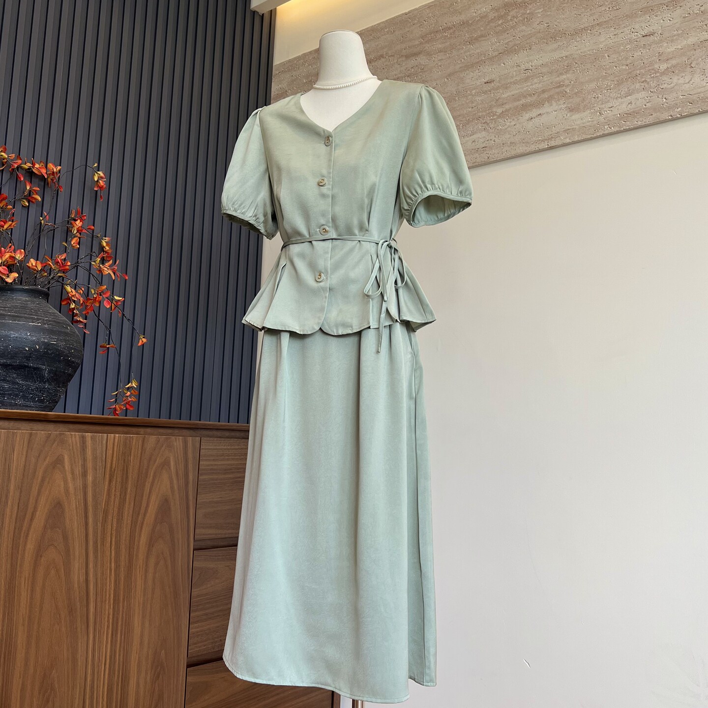 时尚新款妈妈装夏季短袖收腰开衫T恤半身裙子中老年女士两件套装