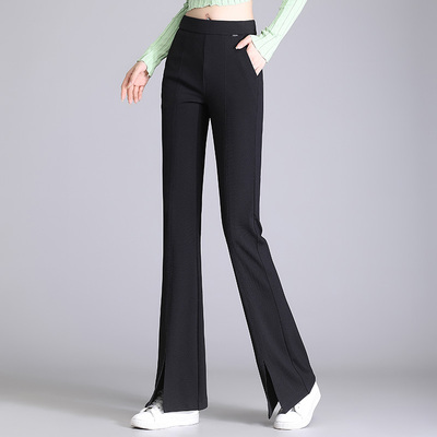 洋气春新款妈妈时尚微喇薄款长裤