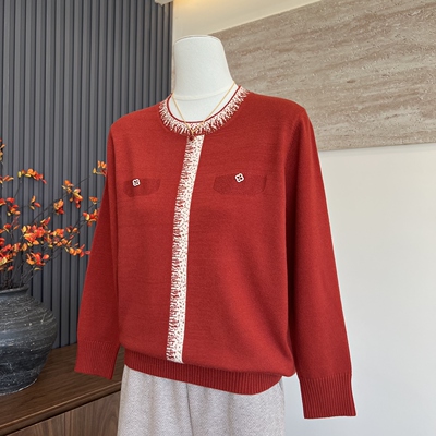 新款秋季妈妈装时尚针织衫小香风