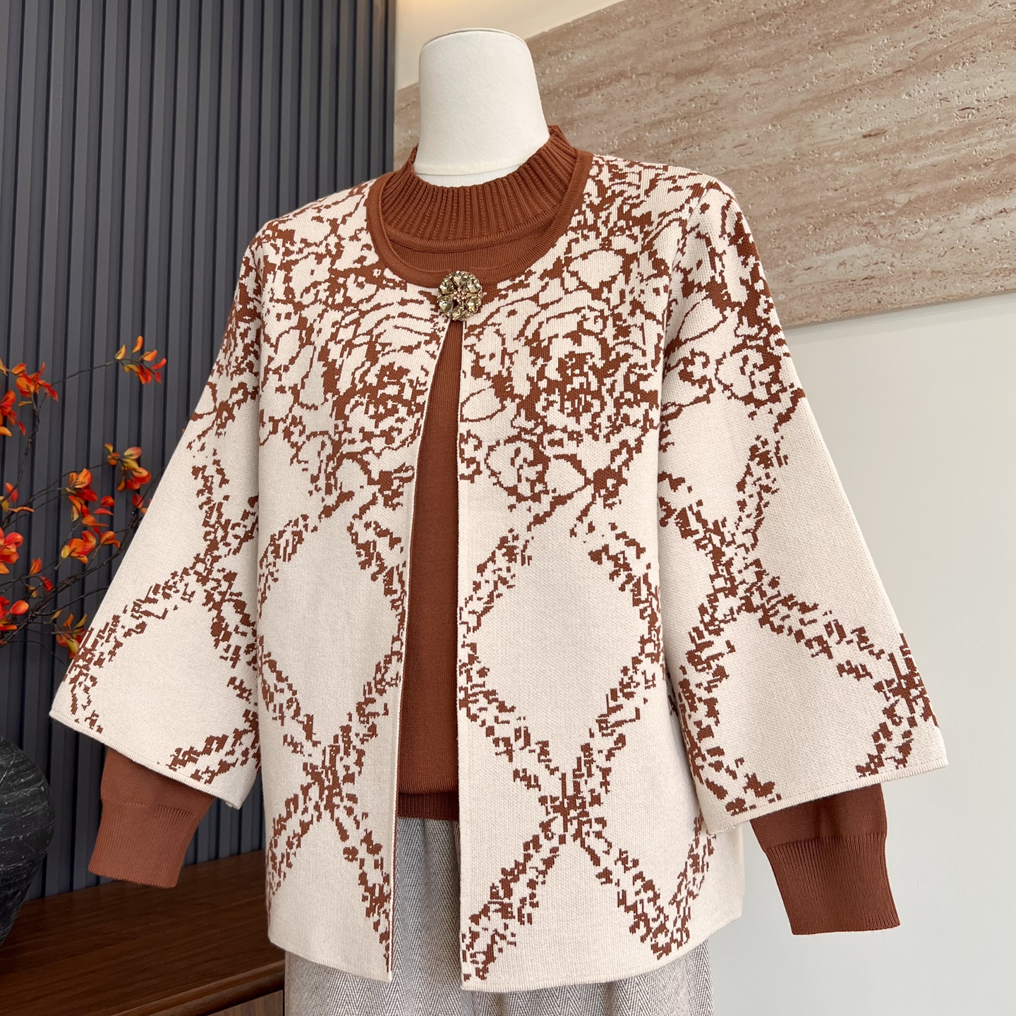 时尚气质新款妈妈装秋冬季针织衫