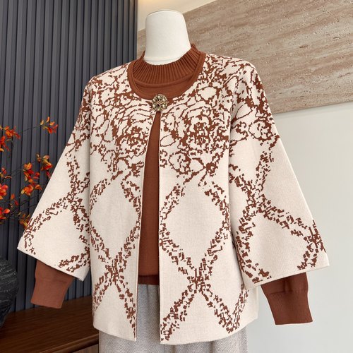 时尚气质新款妈妈装秋冬季针织衫