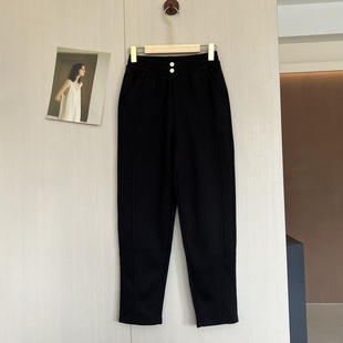 新款妈妈装秋冬季休闲九分裤松紧腰中老年女奶奶款加绒保暖小脚裤