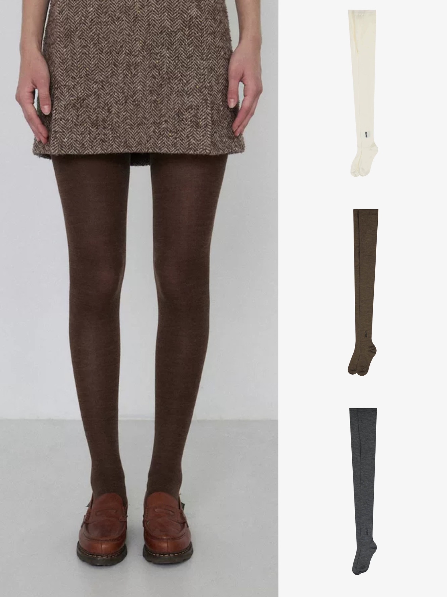 新版韩国小众 GR*VE 23秋冬新款打底袜长筒袜连裤袜