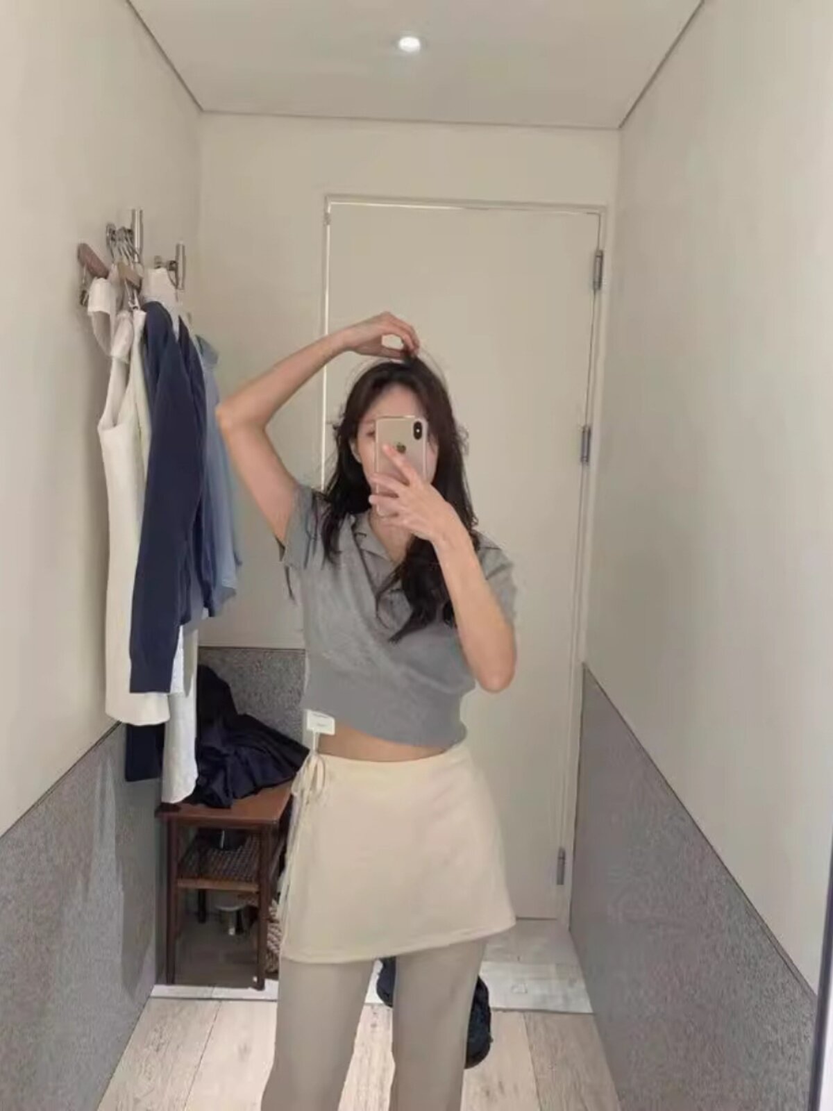 THE NEW VERSION OF THE KOREAN NICHE 24 NEW SIMPLE TEMPERAMENT SOLID COLOR THIN POLO COLLAR SHORT-SLEEVED KNITTED WOMEN