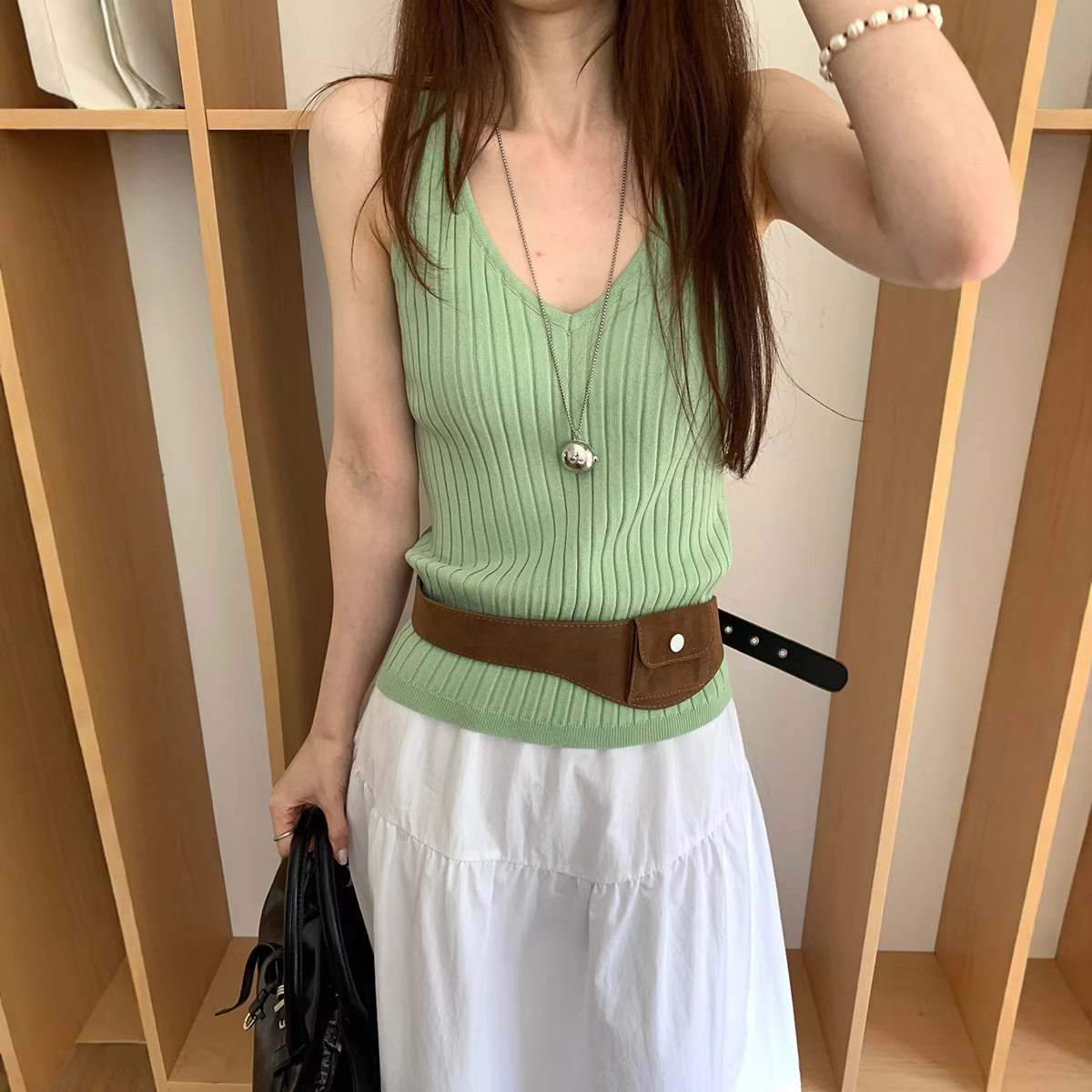 新款春装女装韩系外穿显瘦针织吊带背心女内搭上衣