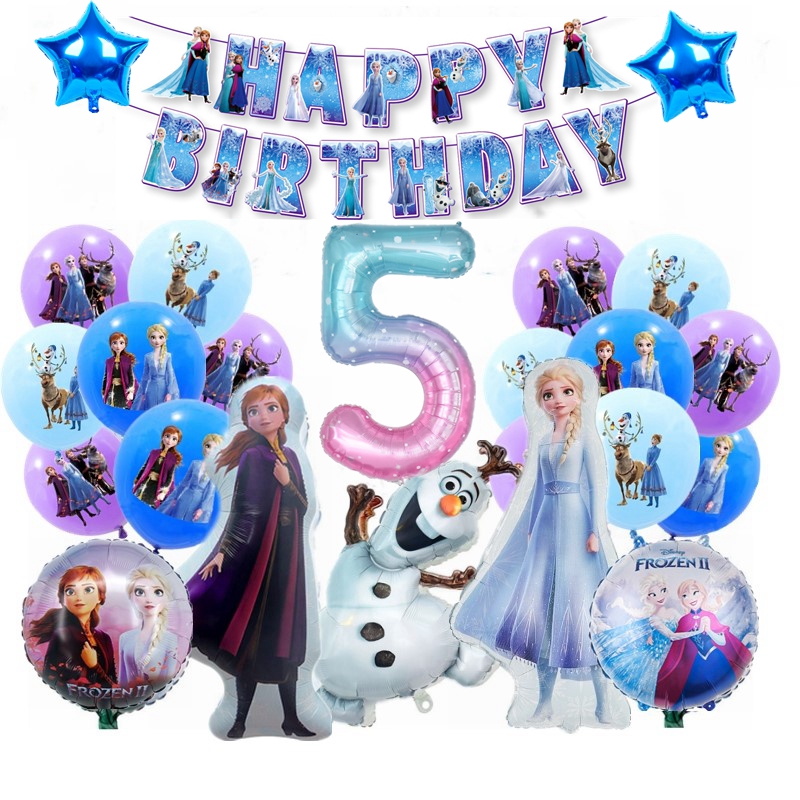 爱莎安娜雪宝卡通铝膜气球