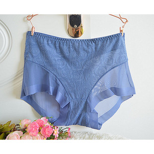 头腰2尺2 裤 3尺2 性感透明加肥加大高腰女内裤 网浮雕立体玫瑰大码