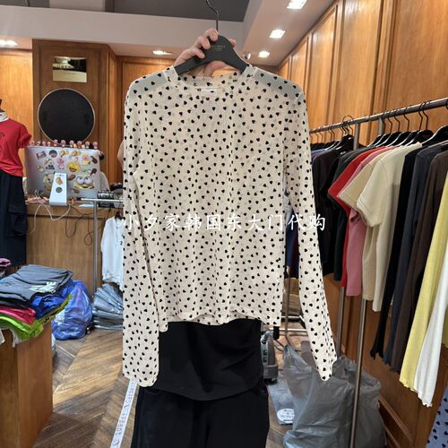 一件包邮 小夕韩国东大门代购GARMENT-P 26秋款女装新波点长袖T恤