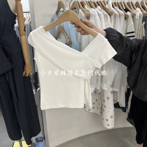 一件包邮 小夕韩国东大门代购FOUNDATION26夏女设计感显瘦短袖T恤