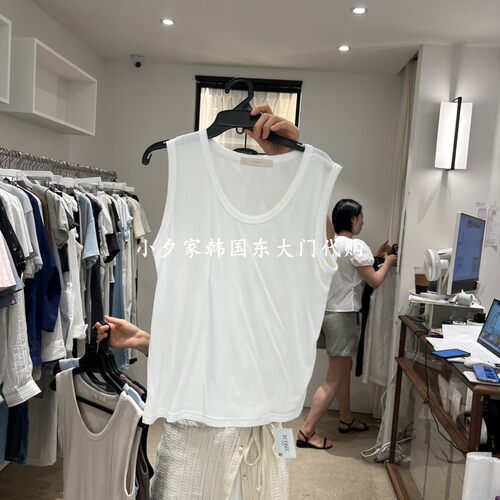 一件包邮 小夕韩国东大门代购VENIR-a 26夏款女低领纯色吊带背心