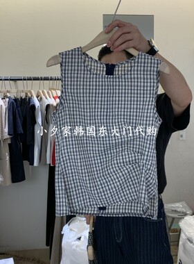 一件包邮 小夕韩国东大门代购 W AND J26夏女装新品条纹无袖背心