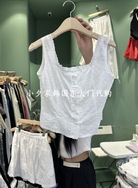 一件包邮 小夕韩国东大门代购 26夏款女装纯色带扣 吊带背心