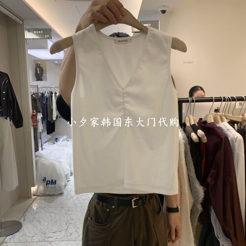 白现 一件包邮 小夕韩国东大门代购W AND J 26秋款 纯色吊带背心