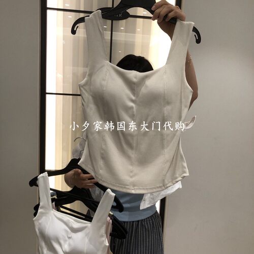 一件包邮 小夕韩国东大门代购 VENIR-a26夏款女装带胸垫 吊带上衣