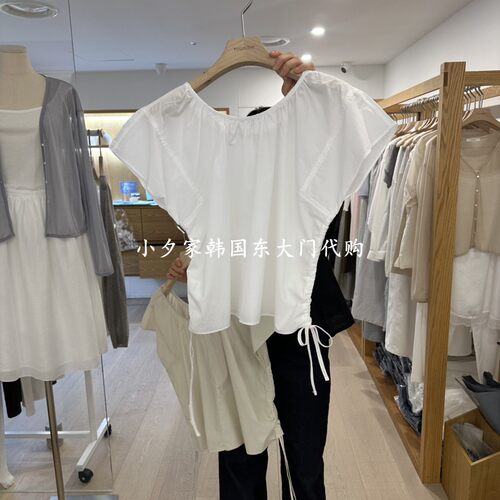 一件包邮 小夕韩国东大门代购ROUNDER 26夏女装新品 纯色衬衫T恤